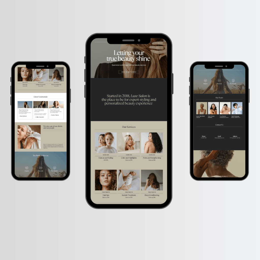 aspect web design 3 cell phone mockup